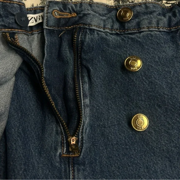 Zara Denim Faux Wrap Skort - Picture 12 of 14